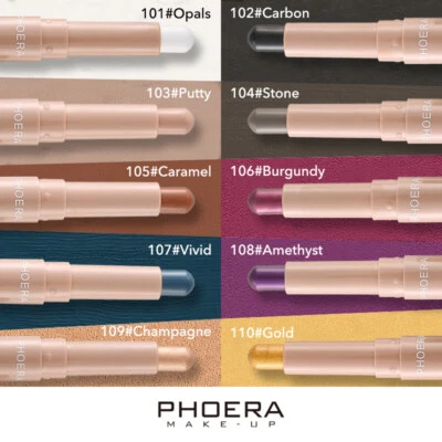 PHOERA Multi-use Eye & Lip Crayon Matte Shimmer Eyeshadow Lipstick Makeup UK  - Image 1 of 4
