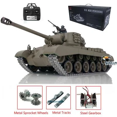 Henglong 1/16 7.0 Upgraded M26 Pershing RTR RC Tank Model 3838 Metal Tracks - Image 1 of 4