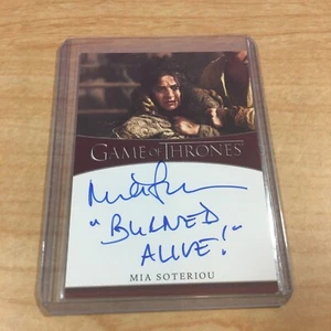 Game of Thrones Iron Anniversary 2 Mia Soteriou Autograph Card "Burned Alive" - Picture 1 of 2