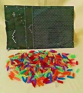 LITE BRITE PEGS PUNCH SHEET LOT LOOSE BUTTERFLY FISH BOAT DOTS GUITAR HASBRO.