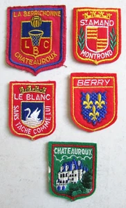 Lot de 5 écussons brodés tissu La Berrichonne Basket, Le Blanc, Berry, St Amand - Imagen 1 de 2