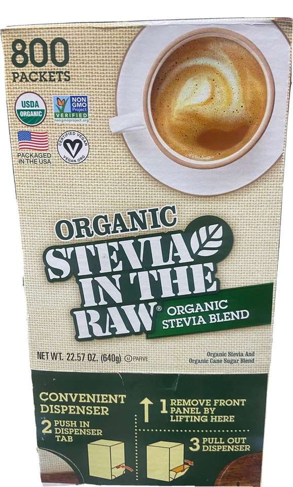 Organic Stevia In The Raw Packets - Pack of 800