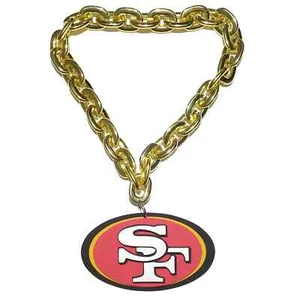 New Football San Francisco 49ers Throwback GOLD Big Jumbo Fan Chain Necklace - Picture 1 of 2
