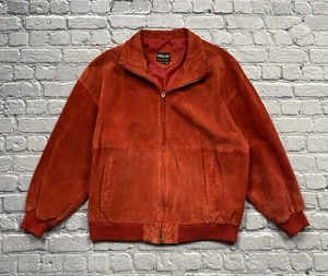Pelle New York Milano Women's Vintage Retro 80s 90s Orange Suede Jacket Size PM - Picture 1 of 8