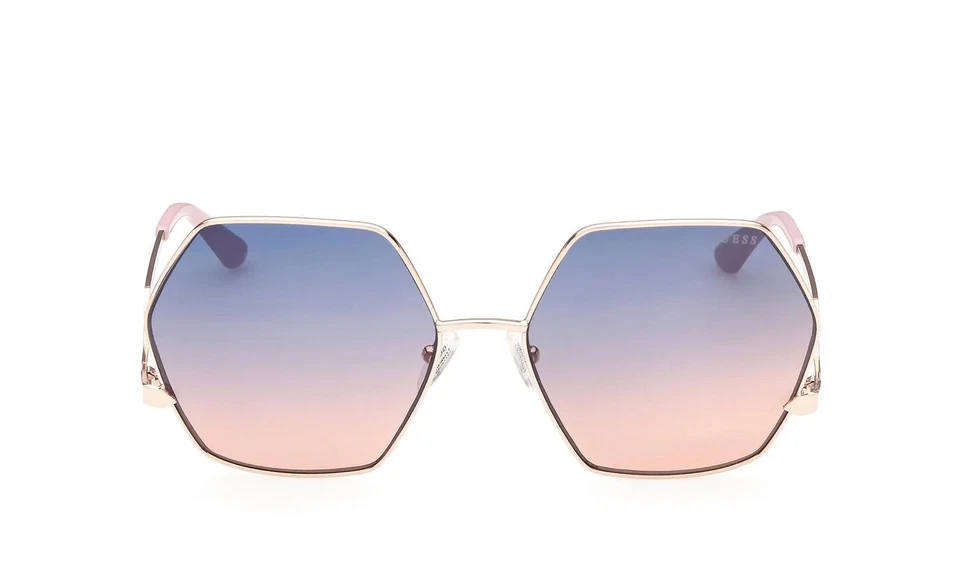 Guess GU7815 28W 玫瑰金圆形太阳镜金属镜框 61-17-140 闪亮 — 第 1/3 张图片