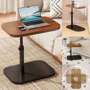 Adjustable C-Shaped Sofa Side Table for Coffee Laptop Table Living Room Bedroom↕ - Picture 1 of 15
