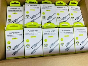 Lot Of 28 - PureGear (4Ft) USB-A To USB-C Charging Cable - Gray - Open-Box - Picture 1 of 1
