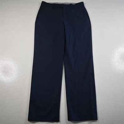 Pantalones para hombre Van Heusen 30x30 azul ojo de pájaro frente plano pierna recta Foto 1 de 4