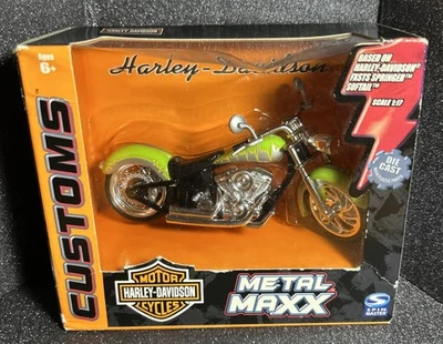 Harley Davidson Springer Softail 2003 Metal Maxx FXSTS motocicleta 1:17 verde Foto 1 de 4