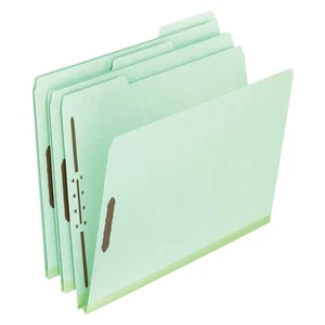 17186 Pressboard Folders, 2 Fasteners, 2 Expansion, 1/3 Tab, Legal, Green Box... - Foto 1 di 4