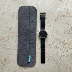 NOOKA NK 360 degree rotating face Black Watch with case needs battery UNTESTED - Picture 1 of 12