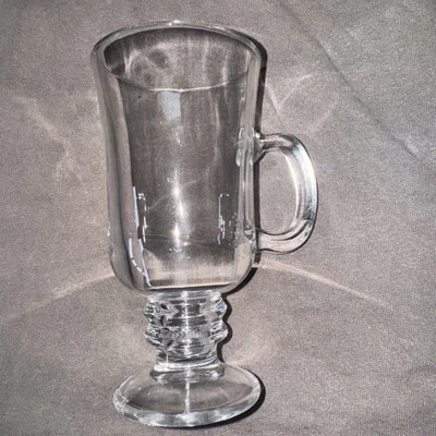 Набор из 3 ирландских кофейных прозрачных стеклянных кружек Libbey с кольцевым основанием 8 унций. (T9) - Изображение 1 из 4