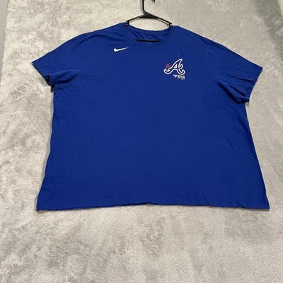 Camiseta de los Atlanta Braves para hombre 3XL azul MLB béisbol Hank Aaron 715 Nike camiseta de algodón Foto 1 de 4