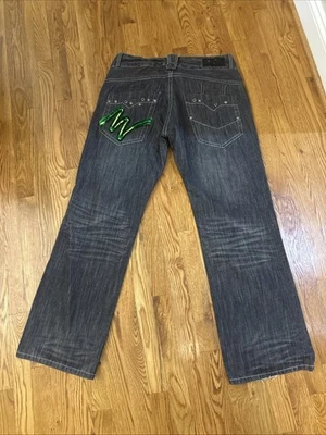 Pantalones de mezclilla Miskeen holgados para hombre 36 tinte lavado algodón cultura artística Y2K vintage Foto 1 de 4