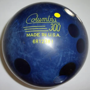 COLUMBIA 300 NACHSCHOCK BOWLINGKUGEL 15 Pfund 4 Unzen VINTAGE 6R12381 BLAU USA GEBOHRT - Bild 1 von 7