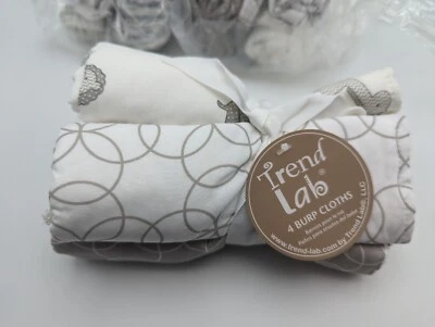 Trend Lab 12x Paños para Eructos para Bebé Gris/Blanco - Totalmente Nuevos Foto 1 de 3