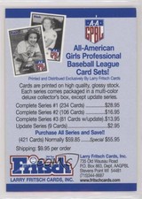 2002 Fritsch All-American Girls Professional Baseball League Update Ad Card
