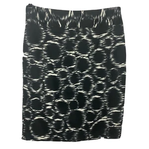 Alfani Women Skirt Straight Abstract Dot Pattern Flat Front Black 8 - Picture 1 of 4