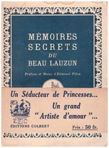 LAUZUN - GEHEIME ERINNERUNGEN DES SCHÖNEN LAUZUN - 1943 - Bild 1 von 1