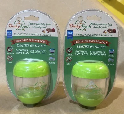 2 chupetes biberón pezón limpiador UV sobre la marcha con pilas Binky Fresco Foto 1 de 2