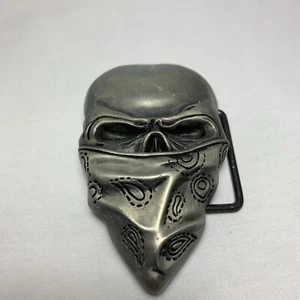 Vintage Schädel mit Maske Gürtelschnalle Schwermetall Horror - 41706A - Bild 1 von 5