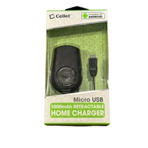 NWT Cellet Android MicroUSBb1000mAh Retractabke Home Charger unopened - Picture 1 of 7