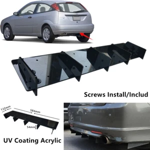 23x5" Fit For Ford Focus 2000-2007 Rear Bumper Lower Diffuser Shark Fin Trim - Imagen 1 de 11