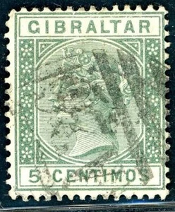 Gibraltar -1889 5c SG 22 Used GIBRALTAR A26 POSTMARK (003255) - Picture 1 of 3