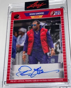 RARE COACH PRIME DEION SANDERS /30 AUTO CARD 2023 LEAF PRO SET BUFFALOES COWBOYS - Picture 1 of 3