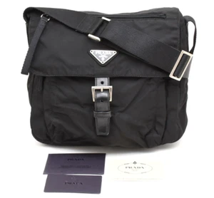 PRADA [Rank AA] Tessuto Nylon Shoulder Bag Crossbody Purse Black Authentic - Picture 1 of 15