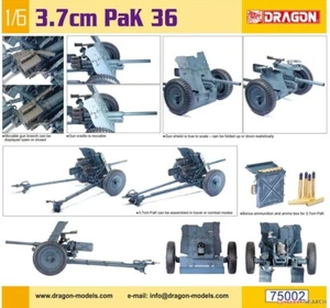 DRAGON 75002 1/6 Scale WWII German 3.7cm PaK 35/36 Model Kit - Picture 1 of 4