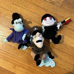 Rocky and Bullwinkle Plush Figures Snidely Boris Fearless Leader  3 Stuffins Vtg - Picture 1 of 10