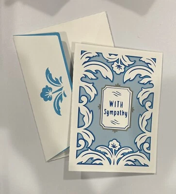 Floral Sympathy Card Handmade Paper Pierced - Image 1 of 2