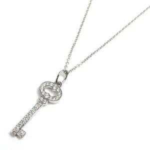 Tiffany & Co. Vintage Oval Key Diamond Necklace 18K WG oro blanco 15,7 pulgad... - Imagen 1 de 7