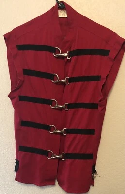 Shrine Of Hollywood red Bondage Vest D Rings & Hook Vintage 1990’s Punk Goth M-L - Image 1 of 4