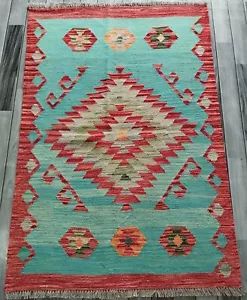 Heritage Handmade Afghan/Turkish Kilim Rug, Aztec Wool Area Rug, Size 150x102 CM - Picture 1 of 6