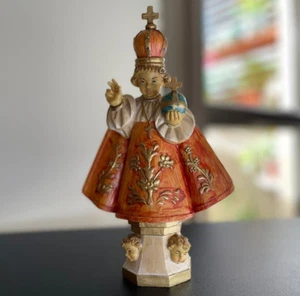 Vintage Italian Infant of Prague 8.8" Statue, signed ITALY IHS Plastic Figure ⭐ - Picture 1 of 9