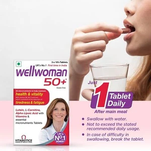 Wellwoman 50+ Multivitamins for Women Maintain Energy, Vision & Heart Health 30t - Picture 1 of 6