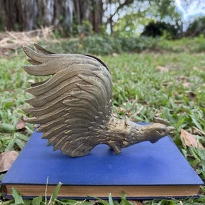 Vintage Brass Fighting Rooster Gamecock - Picture 1 of 9