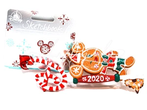 Disney Cuaderno de bocetos Pan de jengibre Mickey Mouse Llave Árbol de Navidad Adorno 2020 Nuevo - Imagen 1 de 2