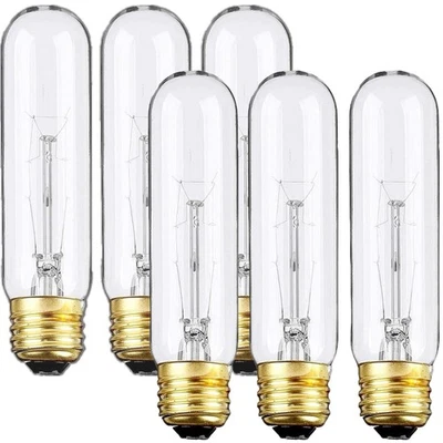 6 Pack T10 Tubular Light Bulbs, 40W Bulb, Clear 5 In (6 Pack), Warm White 40w - Image 1 of 4