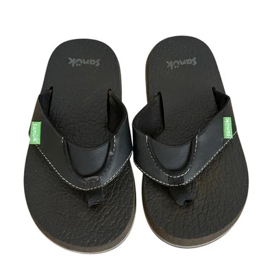 Sandálias Sanuk Root Beer aconchegante chinelos pretos infantil 12/13 - Imagem 1 de 4