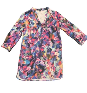 Vestido Marciano Multicolor Y2K Estampado Geométrico Cuello en V Mini Vestido Talla XS - Imagen 1 de 5