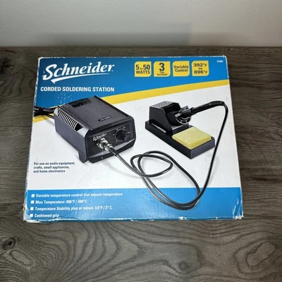 SCHNEIDER Corded Soldering Station 5-50 Watts with Temperature Control 57364 - Image 1 of 4