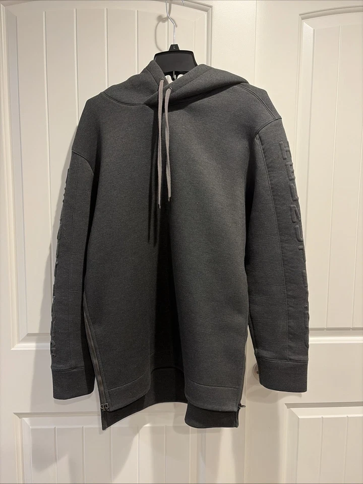 Sudadera con capucha Helmet Lang para hombre talla mediana con cremalleras laterales en carbón Foto 1 de 4