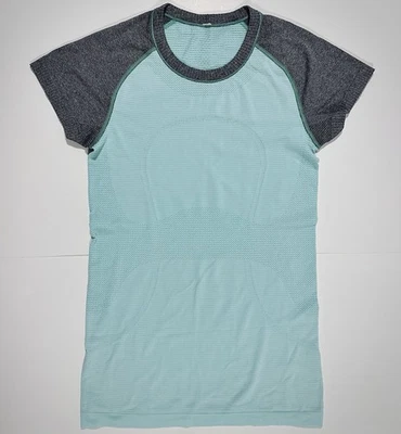 Lululemon Swiftly Tech Short Sleeve Crew Tee Women’s Size–6 Mint & Grey Shirt - Image 1 of 4