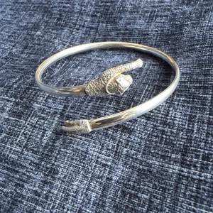 Vintage Sterling Silber Leopard Katze Armreif - Bild 1 von 6