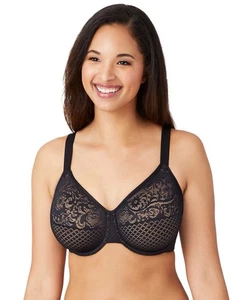 Wacoal Visual Effects Minimizer Bra 857210 38DDD Black Lace Sheer Unlined - Picture 1 of 4