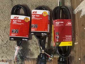 30 Ampere, 4 Draht, 6 Trocknerkabel 4 Fuß und 6 Fuß (3er Pack) - Bild 1 von 3