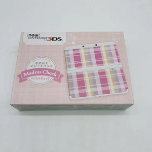 New Nintendo 3DS Kisekae Plate Pack Madras Check Pink JAPAN m40 - Picture 1 of 4